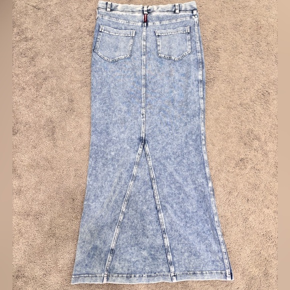 Hard Tail Forever Denim Washed Maxi Pencil Skirt - Picture 2 of 5